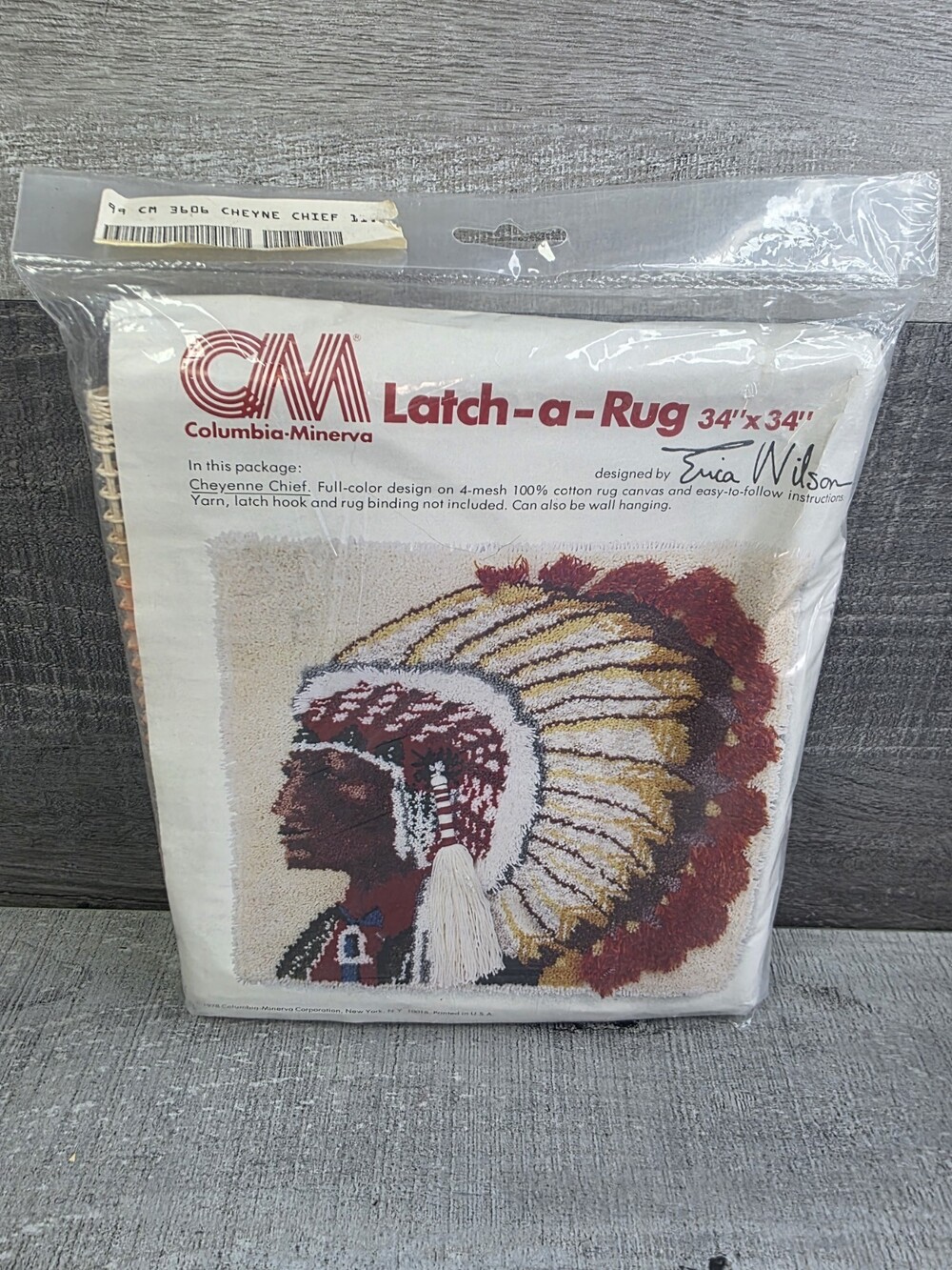 Erica Wilson Embroidery Chief Crewel Picture Kit Columbia Minerva Corp 1975 b320